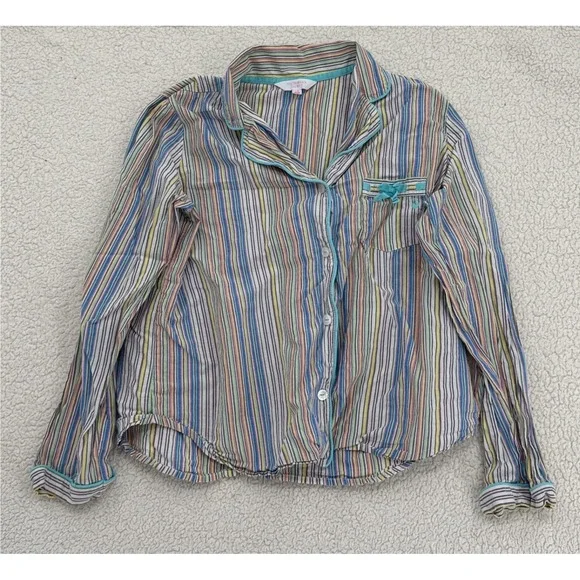 Victoria's Secret Women Size L Stripe Pajama Set Long Sleeve Button Top Pants - Picture 2 of 9